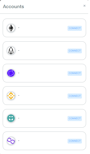 pTokens dApp — Connect wallet options