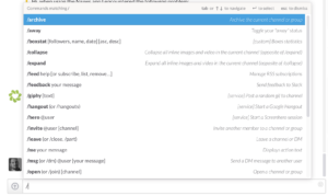 Commands in Slack