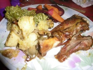 Roasted lamb with vegetables