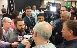 Adam Eaton spoke to the media during the media session on Friday. 