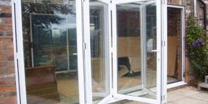 bi fold patio door being repaired