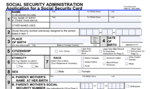 social security card replacement form
