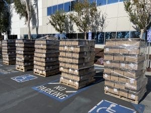 pallets of gloves