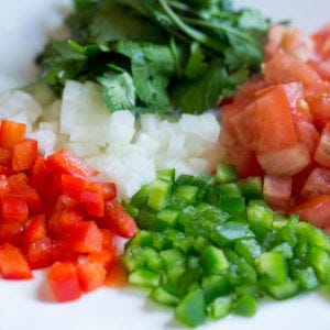 easy vegan rice and beans pico de