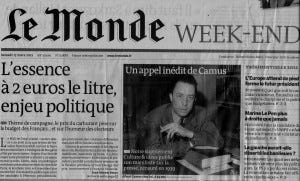 Capa da edição do Le Monde Week-End