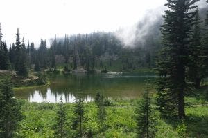 Tranquil mountain lake