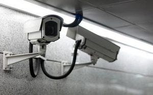 Video Cameras monitoring the underground pedestria