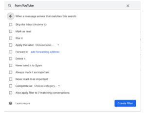 Creating rules in gmail