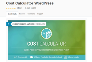 cost estimation plugin for WordPress