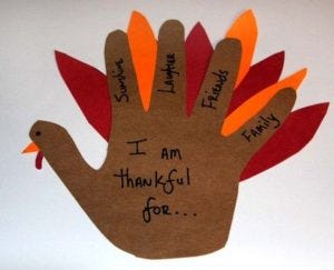 Typical children's Thanksgiving craft