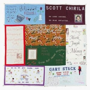 AIDS Quilt section featuring Scott Chirila