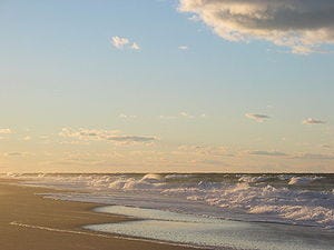 English: Cape Cod beach at sunset, Race Point ...