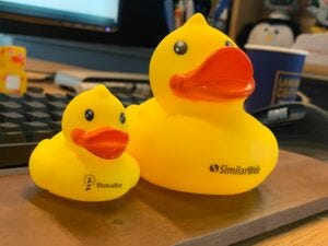 Similarweb branded rubber duckies
