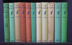 Picture of second edition copies of "The Hobbit"