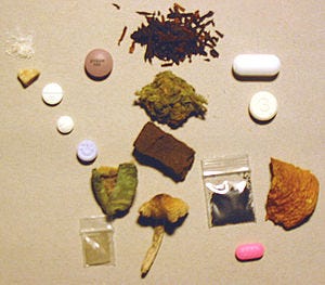 An arrangement of psychoactive drugs