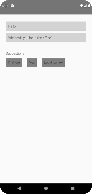 Suggestion view on Android device