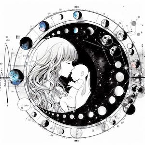 La corrélation entre les phases de la lune et les naissances à la façon d’un manga
