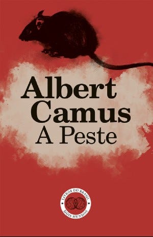 Capa do livro “A Peste” de Albert Camus, edição Livros do Brasil.