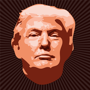 Stylized image of Donald Trump as an icon.