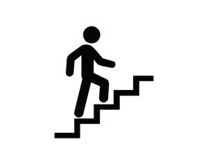 Image showing a figure walking upstairs