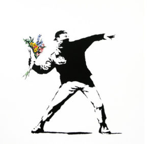 Man throwing a bouquet of flowers