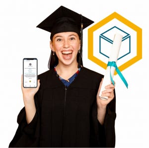 Women holding her digital degree