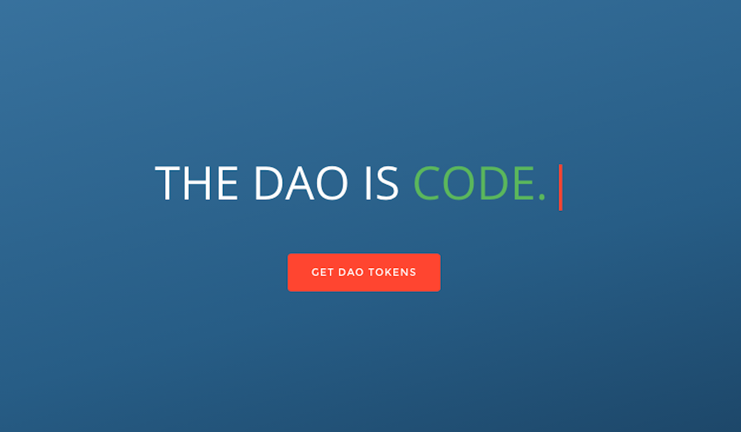 theDAO’s landing page