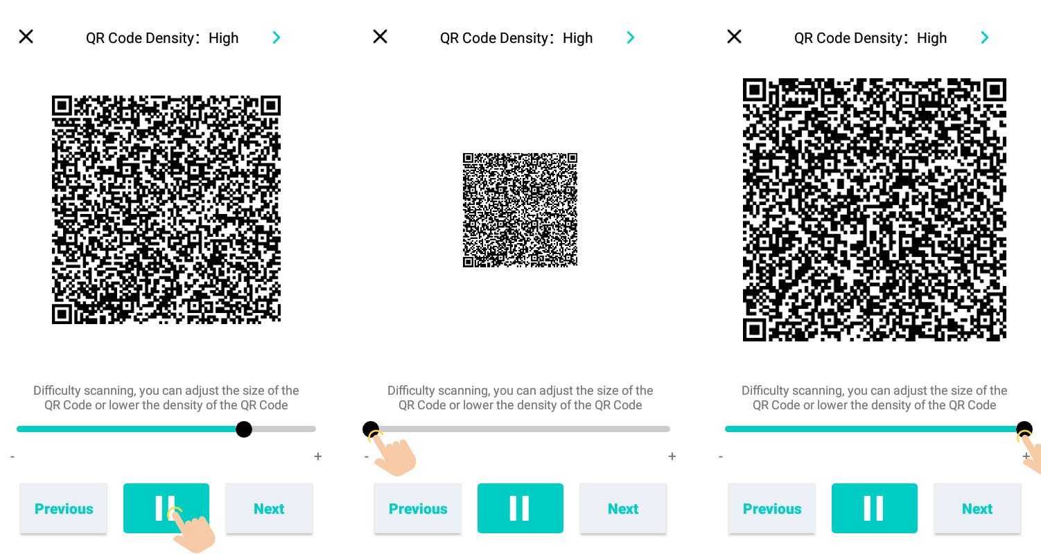 Press the pause button and scan with a QR Code Scanner