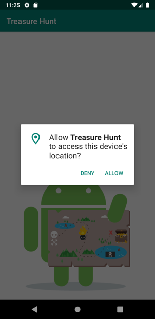 Android Runtime location promot prior to Android 10 with Allow and Deny as option