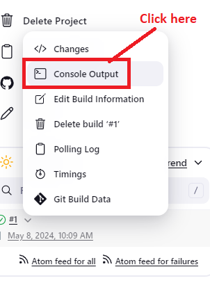 Click Console Output