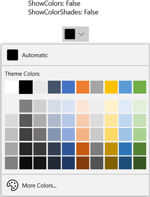 Hiding the Standard Color Palette in WinUI DropDown ColorPalette