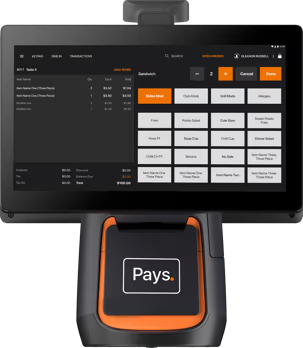 POS system dashboard showing sales data and analytics