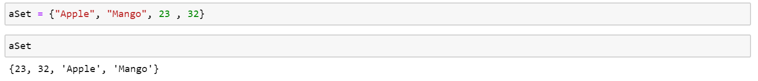 Sets are unordered in python