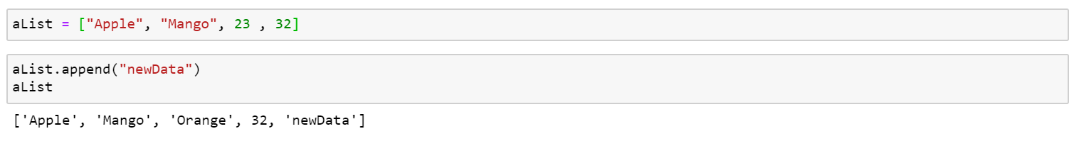 append() in List