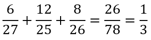 Complicated equation where the fractions added up do not equal one third.