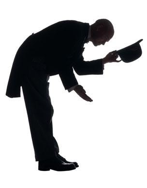 Picture of a man taking a bow.