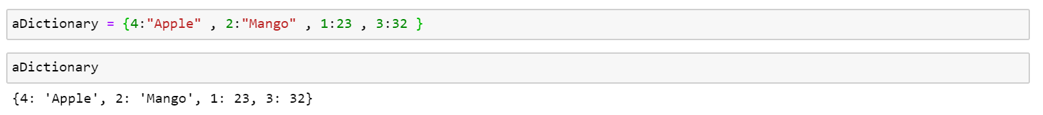 Dictionary is unordered