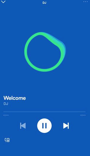 Spotify AI DJ welcome screen.