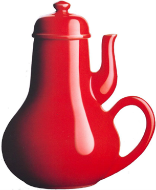 The teapot from Don Norman’s book The Design of Everyday Things, demonstrating a teapot designed with the spout above the handle, which could not function without pouring tea on the user’s hand.