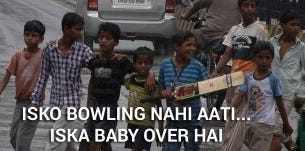 Bowling in gully cricket