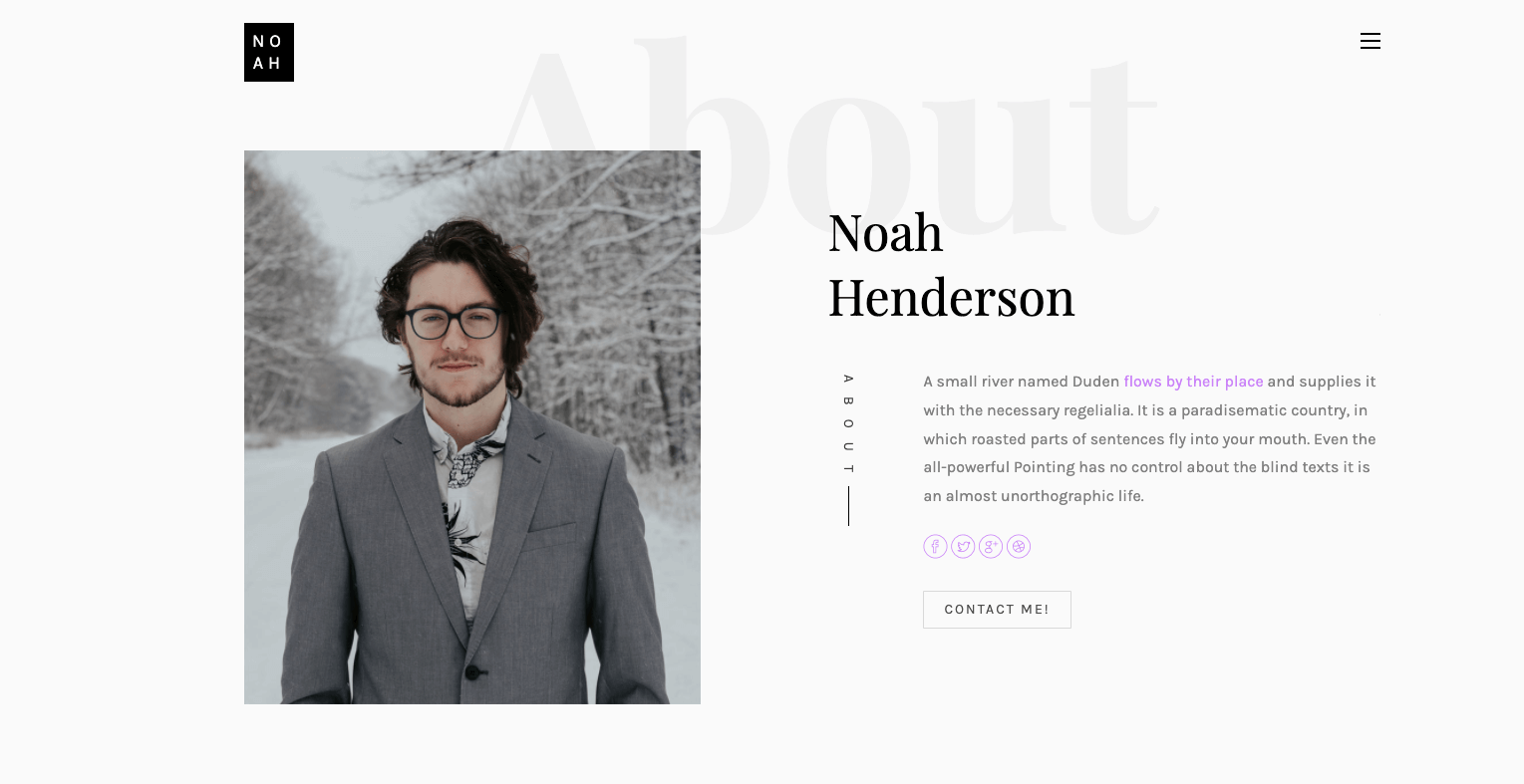 Noah — Free HTML5 Personal Landing Page Template