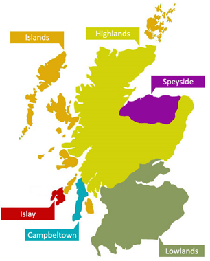 Whiskey Regions in Scotland