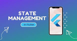 An intro image about the article that says “State Management in Flutter”