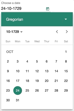 Datepicking Beyond the Gregorian Calendar