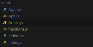Image of the Article component being created inside the src folder