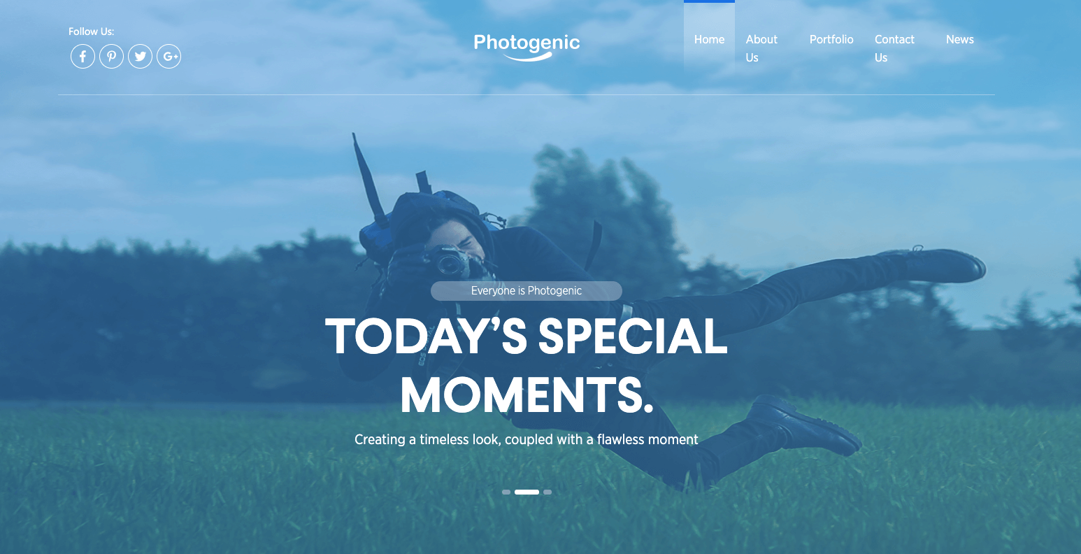 Photogenic — Simple Personal Portfolio Template Free