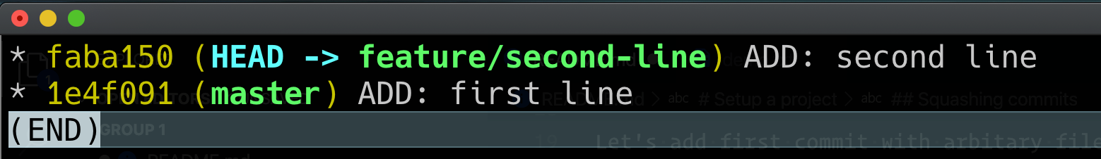 git log after the second commit