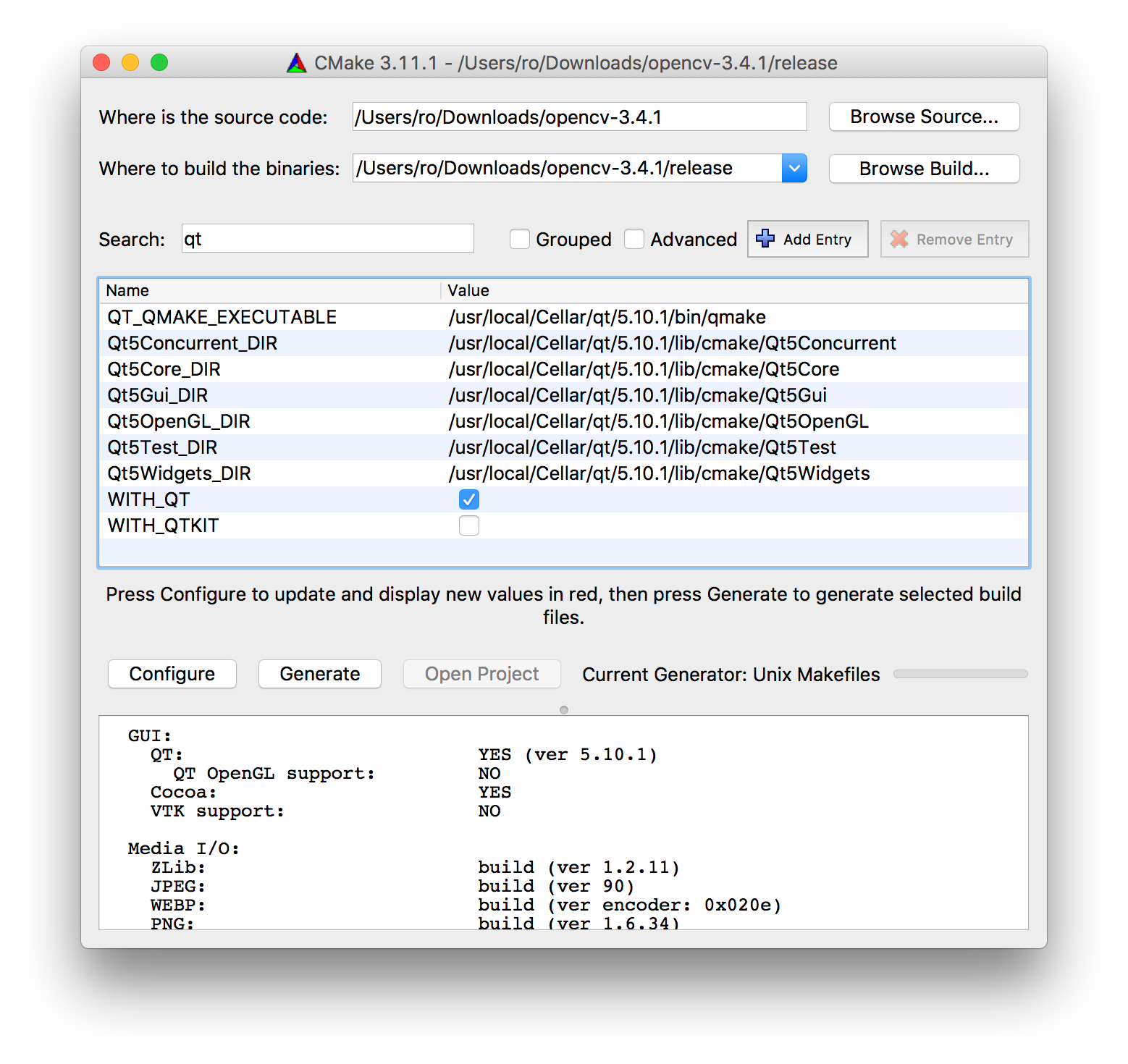 Configure the build to use Qt.