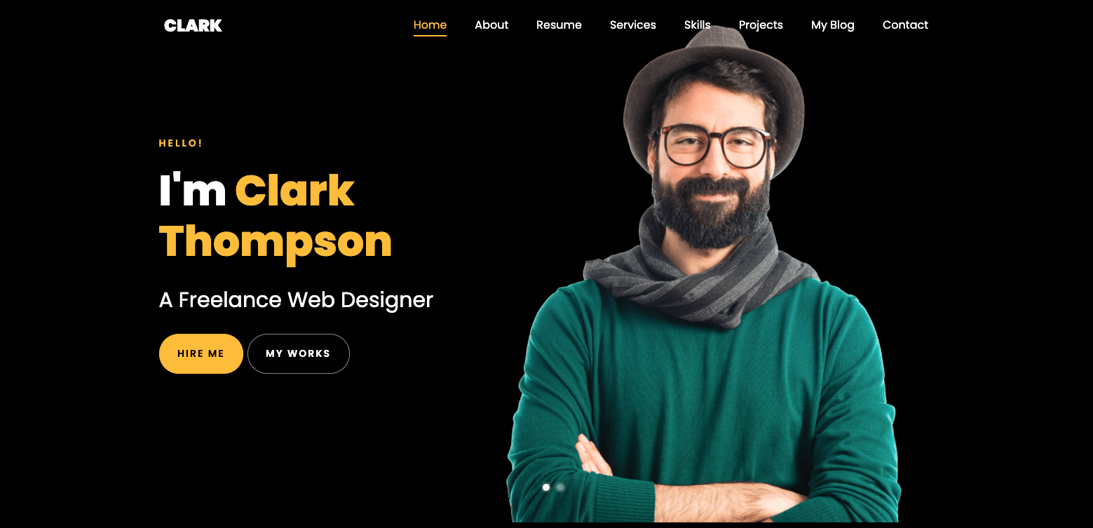 Clark — Free One-page Bootstrap 4 HTML5 Personal Portfolio Website Template