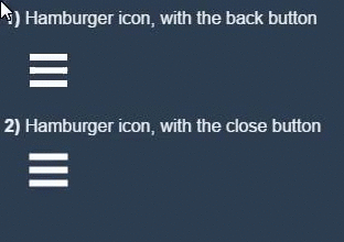 Hamburger icon demo